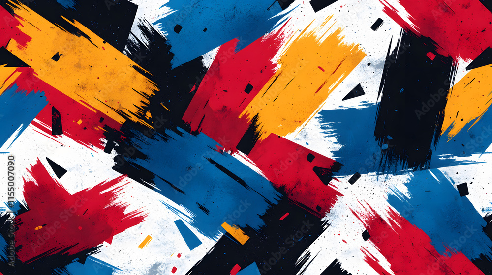 Fototapete abstract colorful brush strokes creating a dynamic artistic pattern