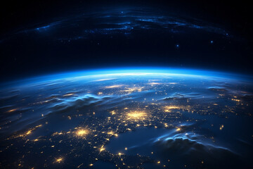 Fototapeta premium A Widescreen View of Earth from Space: A Stunning Perspective of Continents and Oceans