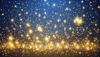 Sparkling golden and blue star dust background.