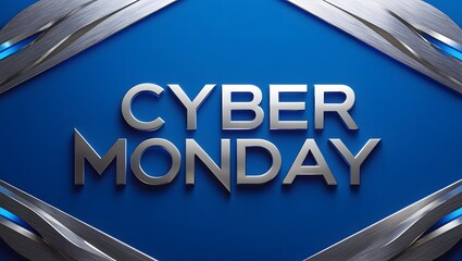 cyber monday is a day for online shopping. a bright blue background 