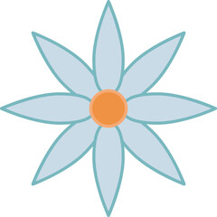 flower with color hand draw style