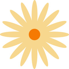 flower with color hand draw style