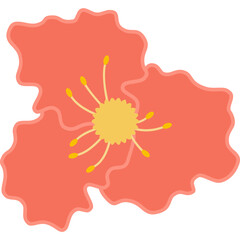 flower with color hand draw style