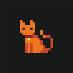 Obraz premium this is a cat in pixel art with colorful color,this item good for presentations,stickers, icons, t shirt design,game asset,logo and project.