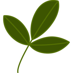 Green leaf cartoon clipart for decoration