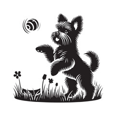 Affenpinscher Dog Silhouette - Affenpinscher Vector - Minimalist Dog Vector - Dog Illustration.