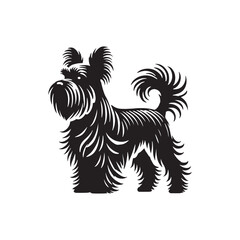 Affenpinscher Dog Silhouette - Affenpinscher Vector - Minimalist Dog Vector - Dog Illustration.