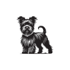 Affenpinscher Dog Silhouette - Affenpinscher Vector - Minimalist Dog Vector - Dog Illustration.