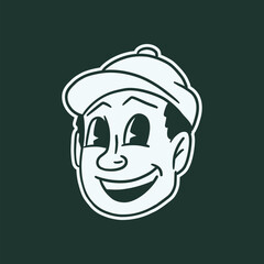 hand drawn vintage man cartoon character illustration