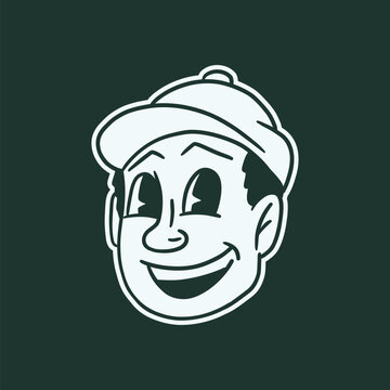 hand drawn vintage man cartoon character illustration