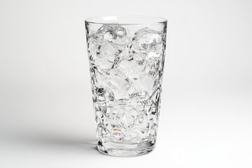 Iced water in a textured glass. (1)