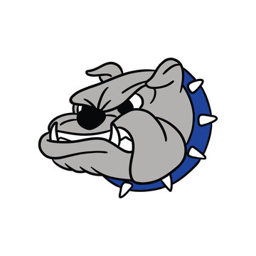 angry bulldog retro cartoon character illustration