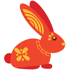 Colorful Rabbit Zodiac Illustration for Chinese New Year, Design Inspiration, Object, Template, Character