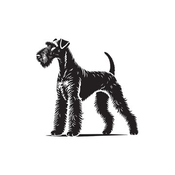 recommend clip art: Airedale Terrier Dog Vector - Minimalist Dog Silhouette - Illustration of dog.
