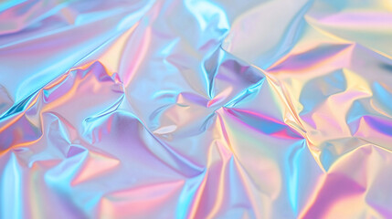 Fototapeta premium Iridescent Crumpled Holographic Foil Texture
