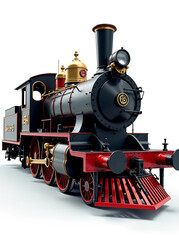 Obraz premium Vintage steam locomotive on a white background. AI generated. new image 