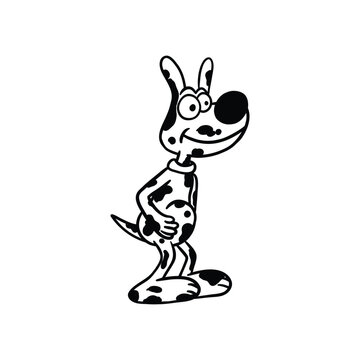 cute retro cartoon character dog illustration