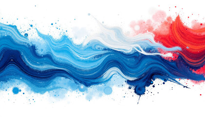 Vibrant blue and red swirling abstract brushstrokes
