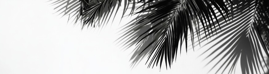 Obraz premium Palm leaf shadow on white background.