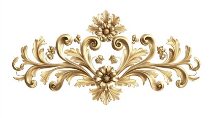 Gold ornate floral design element.