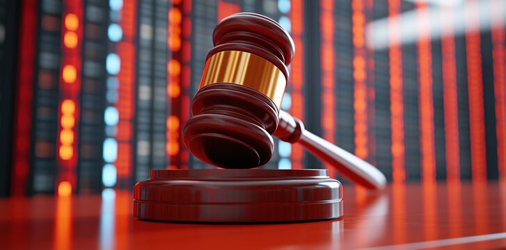 Gavel Red Justice Digital Data Background