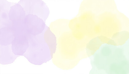 Abstract pastel watercolor blobs on white background

