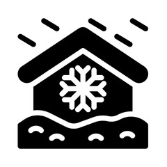 Icon Home In Bad Weather With Style Glyph
