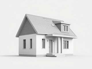 Fototapeta premium Modern 3d render of a minimalistic house with large windows and clean lines, residential, minimalistic