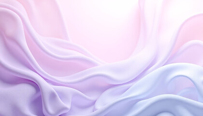 Obraz premium Soft flowing fabric-like abstract waves in pastel pink and purple 