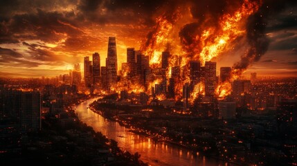 Fototapeta premium Urban Disaster Preparedness with Dynamic Angles