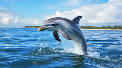 Fototapeta premium Dolphin leaping from the ocean