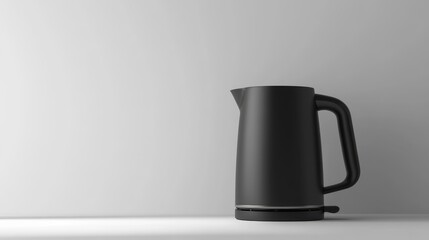 A compact electric kettle with a matte finish and ergonomic handle, placed against a white background with ample copy space for branding purposes.