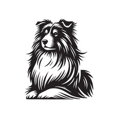 Akbash Dog Silhouette - Minimalist Dog Vector - Illustration of Akbash Dog.