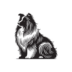 Akbash Dog Silhouette - Minimalist Dog Vector - Illustration of Akbash Dog.