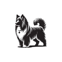 Akbash Dog Silhouette - Minimalist Dog Vector - Illustration of Akbash Dog.