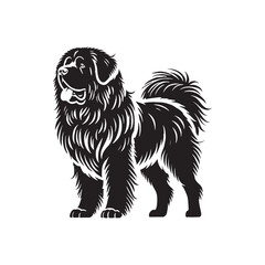 Akbash Dog Silhouette - Minimalist Dog Vector - Illustration of Akbash Dog.