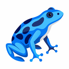 Fototapeta premium A realistic full-body illustration of a vibrant blue poison dart frog, showcasing its distinct features and striking colors, perfect for nature and wildlife-themed designs.