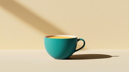 Fototapeta premium Warm Autumn Beverage in Cozy Ceramic Mug on Minimalist Table