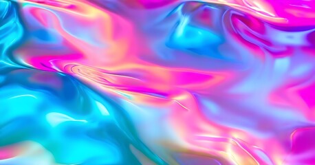 Obraz premium Iridescent neon background, holographic abstract soft pastel colors backdrop