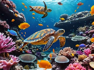 Fototapeta premium Deep Sea Chronicles: Stunning Marine Biodiversity Photography