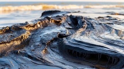 Soft Evening Light Over Rocks by the Ocean Shore