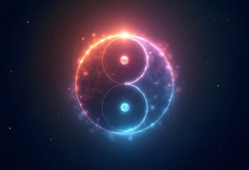 Yin Yang Celestial. Vivid space. 3D rendering
