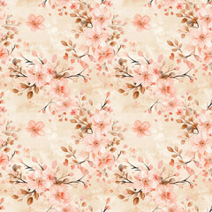 Spring seamless pattern design watercolor floral artwork vibrant background nature inspired aesthetic viewpoint