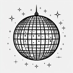 Retro disco ball graphic design.