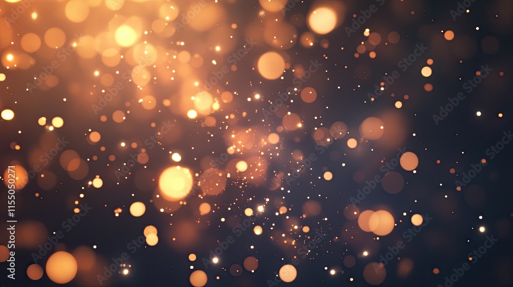 Poster glimmering bokeh lights on dark background for festive atmosphere