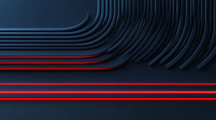 Sleek abstract background with flowing lines and vibrant red accents