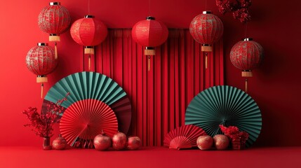 Chinese new year 2025 concept,Red snake flat lay top view, Happy Chinese new year with Red envelope and gold ingot,blessing, wealth on red background with copy space for your text.