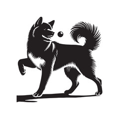 Akita Inu Silhouette - Akita Inu Vector - illustration of dog.