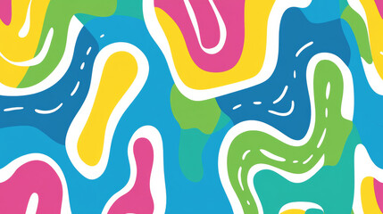 Obraz premium Colorful abstract shapes create vibrant and playful background design