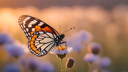 Obraz premium Butterfly Wings Illuminated by Warm Morning Light